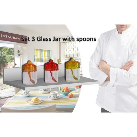Set 3 recipientes 200ML de cristal para especias y alimentos 6,5 X 11 cm (1/2)