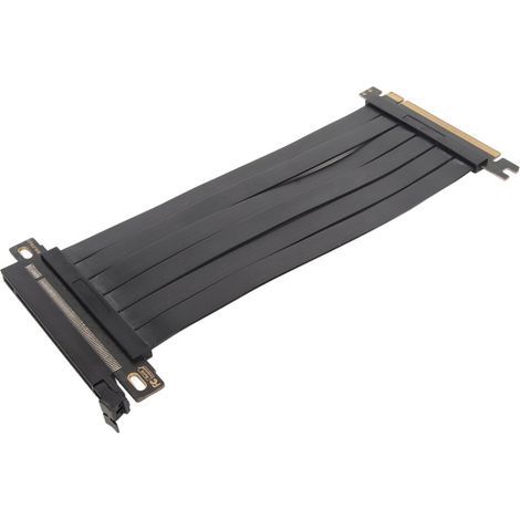 Câble d'extension pour carte graphique PCIe X16 avec protection, câble plaqué argent, haute durabilité, conception pliable ultra-mince, blindage EMI, transmission stable du port. (1/4)