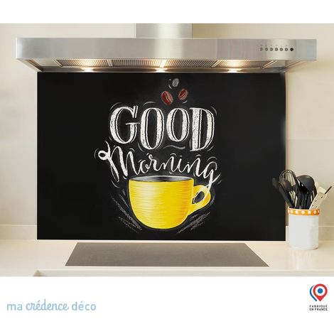 Fond de hotte : Good morning - Verre trempé - 90 cm - 60 cm (1/5)