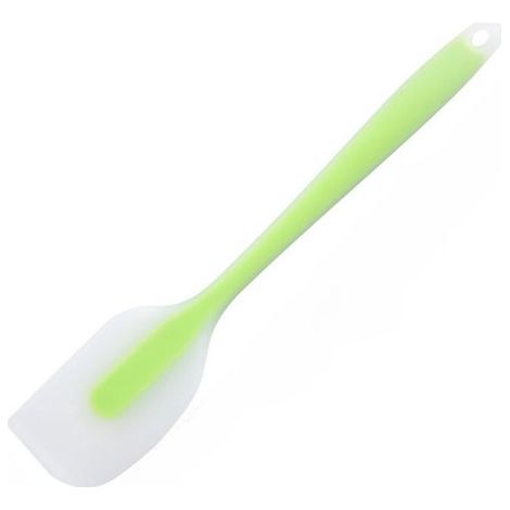 Spatola in silicone (1 pezzo) Flessibile e resistente, termoresistente fino a 232 °C, anima in acciaio inossidabile. Utensile da cucina per alimenti, verde, taglia M, 28 cm. (1/5)