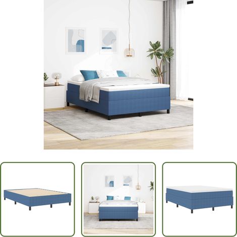 Plattformbettgestell - Plattformbettgestell Blau 140 x 200 cm Cordstoff (1/5)