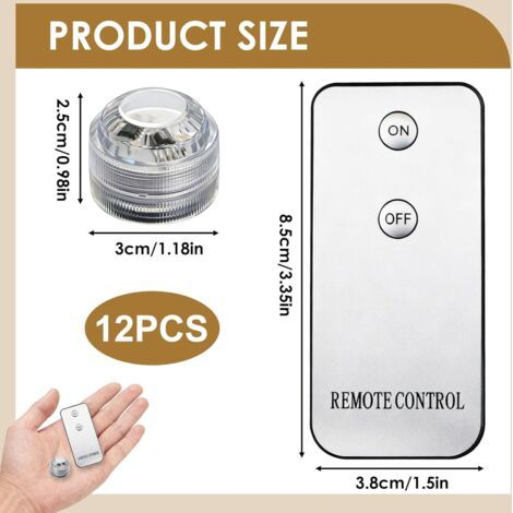 Set di 10 Luci LED Impermeabili Luce Calda Bianca, con 2 Telecomandi, Perfetto per Acquari, Spa, Laghi, Feste e Matrimoni-AUTRES (1/4)