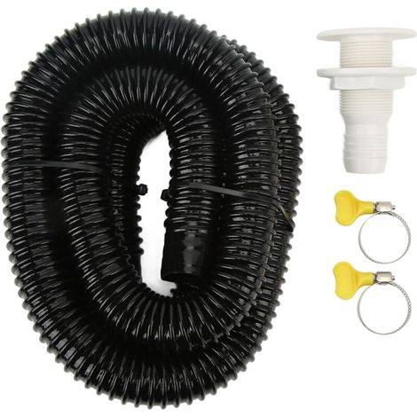 Kit d'installation de pompe de cale marine avec colliers de serrage et raccord traversant pour bateaux, yachts et camping-cars, noir, 1 1/8 po (1/5)