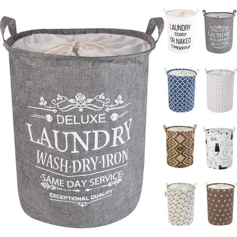 1 Panier à linge, Pliable, Coton, 40 L, Pour chambre, Jouets (1/5)