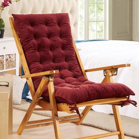 Coussin de Chaise Longue de Jardin, Vin Rouge Coussin de Transat, 48120cm Coussin de Bain de Soleil, Antidérapant et Relaxant (1/4)