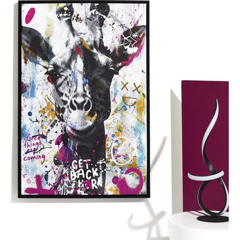 Tableau - HOME DECO FACTORY - Girafe - Coloré - Multicolore (1/3)