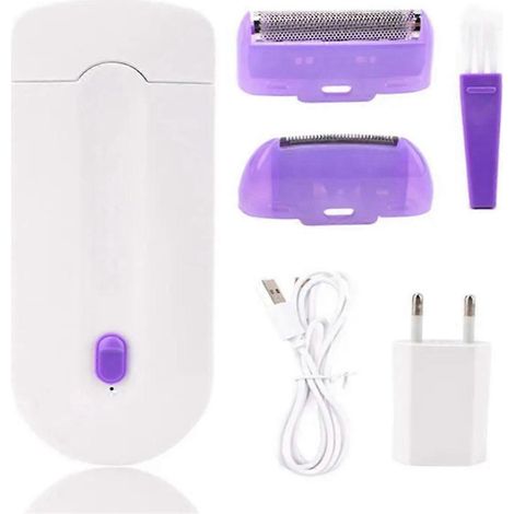 Épilateur portable rechargeable USB pour femmes, rasoir rotatif pour le visage, les jambes, le maillot et la lèvre supérieure, prise UE (1/4)