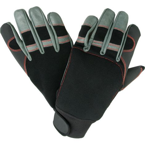 Oregon – Gants de protection anti-coupures – Cuir résistant et tissu extensible – Taille 11 – Renfort paume pour adhérence optimale