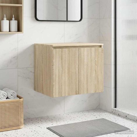 Mueble de baño montado en la pared Roble