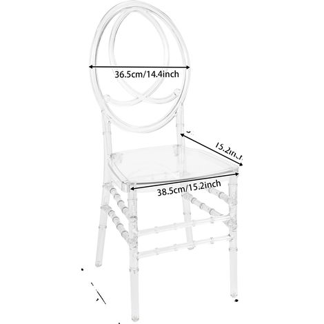 Chaise de Salle à Manger, Design Élégant, Utilisation Polyvalente, Transparent (1/2)