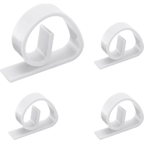 4er-Set Plastik-Tischklammern - 4,6 x 3,5 cm - Für Zuhause, Party, Picknick, Hochzeit, Camping, Esstisch, Weiß (1/5)