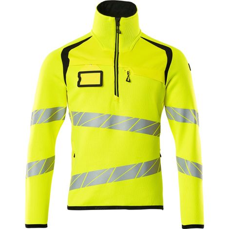 Mascot Strickpullover mit kurzem Reißverschluss 4XL hi-vis gelb/schwarz (1/4)