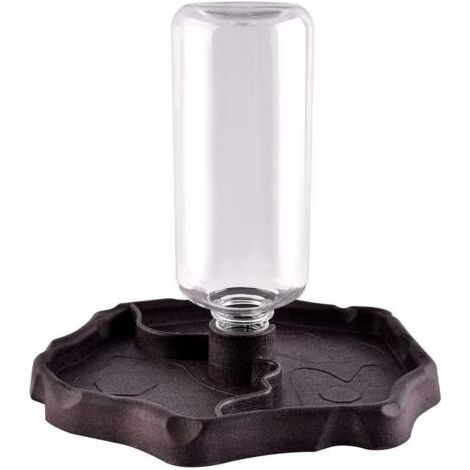 Distributeur d'eau pour Reptile, Abreuvoir Tortue, Mangeoire Gamelle Tortue Terrestre Distributeur 2 en 1 de Nourriture Anti Debordement Plastique Bol Accessoire - Brun (1/5)