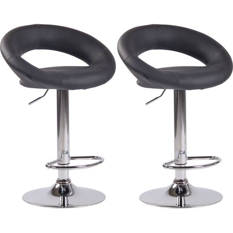 Set di 2 sgabelli da bar sintetici grigi dal design moderno con base in metallo cromato TDB10559