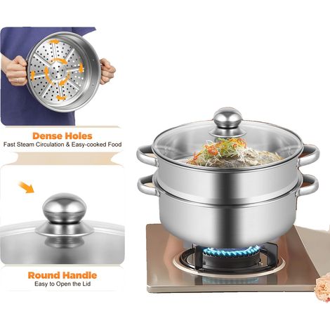 Vapeur, 5 Niveaux, Hauteur 26 cm, Épaisseur de Paroi 0,5 mm, Capacité 15 kg par niveau, Lavable au Lave-Vaisselle (1/5)