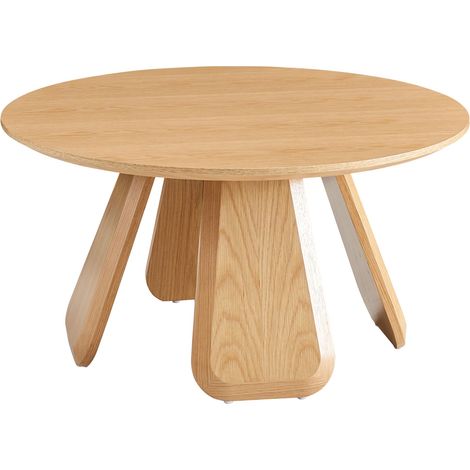 Selsey Affitly - runder Couchtisch 80 cm, Eiche Natur Optik, MDF mit Echtholzfurnier