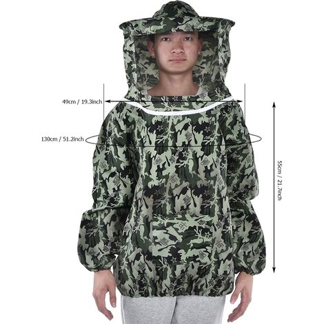 Traje protector para apicultores [poliéster transpirable] con gorro y velo integrados - Talla ajustable (150-185 cm) (1/5)