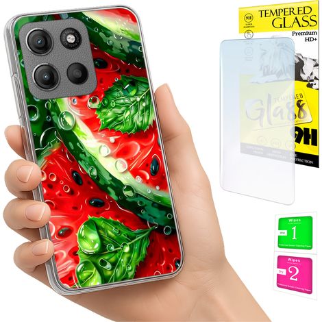 Funda para Motorola Moto G15 Photo, parte trasera con diseño de sandía y cristal. (1/5)