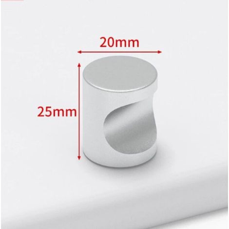10 Pièces Boutons de Porte, Boutons de Meubles en Argent, Unique Trou Rond Bouton de Tiroir, avec Vis, Poignees de Porte de Cuisine, pour Armoire (1/5)