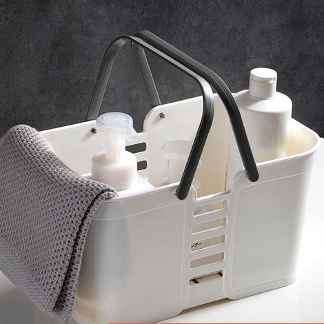 Panier de rangement de salle de bain plastique avec porte grande capacité drainage renforcé (1/5)