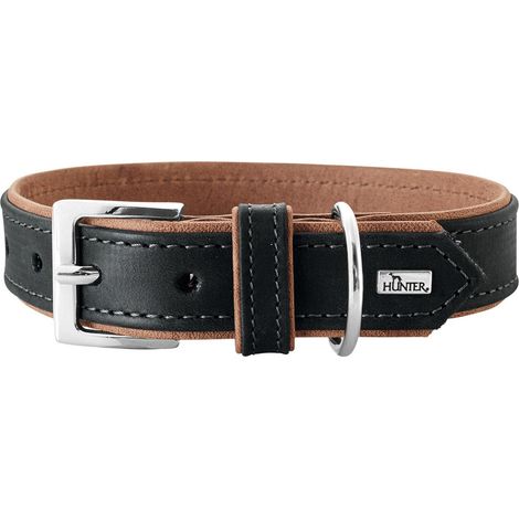 Halsband Porto, 30 schwarz/cognac, Leder