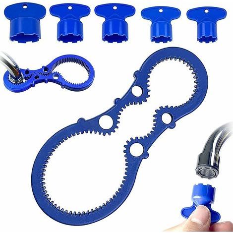 Outils De Clé Aérateur Robinet 6 Pièces Mousseur Pour Robinet Clé D'aérateur De Robinet Aérateur De Cache Clé Pour Salle De Bain Ou Cuisine Robinet M16.5 M18.5 M21.5 M22 M24(bleu:abs) (1/4)