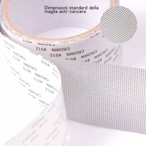 Ruban Adhesif Reparation Moustiquaire - Patch Repare Moustiquaire Réparation de Fenêtre Kit de Moustiquaire Adhesive Reparation Réparer Moustiquaire 5 x 2m (gris)--TRIMEC (1/3)