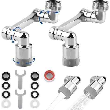 Robinet à Rallonge Rotatif Multifonctionnel Extension Robinet Embout Cuisine Prolongateur Lavabo Adaptateur 1080 Universel (1/4)