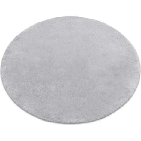Tapis TEDDY cercle Shaggy gris très épais, en peluche, antidérapant, lavable grey cercle 100 cm