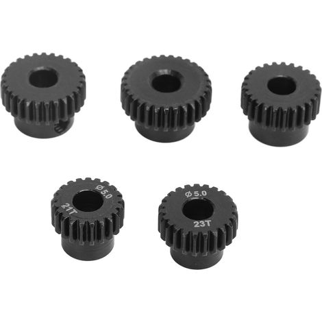 Pignons 48DP en acier allié chrome-molybdène de 5 mm, 21T, 23T, 25T, 27T et 29T, pour moteur de voiture télécommandée. (1/5)