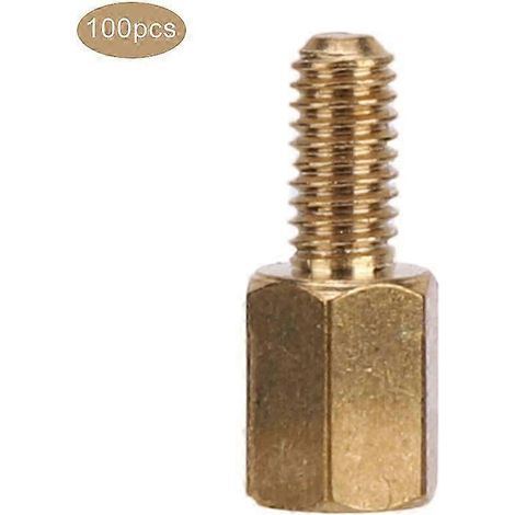 Entretoise Laiton M3 Écrou Hexagonal Simple Filetage, Kit de Remplacement 100 Pièces pour Carte PCB, Douille M3 x 6 mm (1/3)
