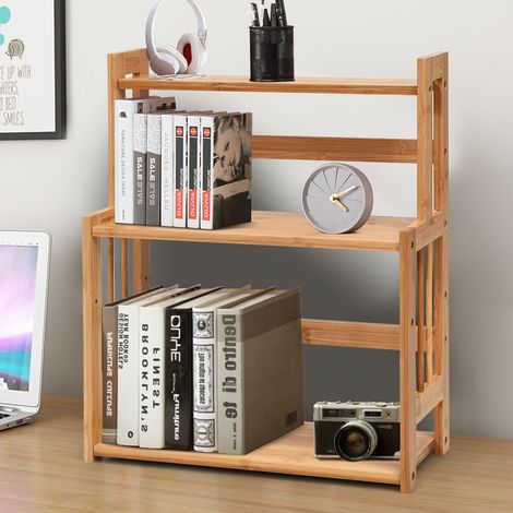 Spice Rack 3 Tier Spice Holder Adjustable Height Bamboo Large Storage Capacity Natural (1/5)
