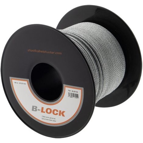 Câble acier de suspension BL25 - diamètre de raccordement : 2,5 mm - Longueur : 150 m - GRIPPLE