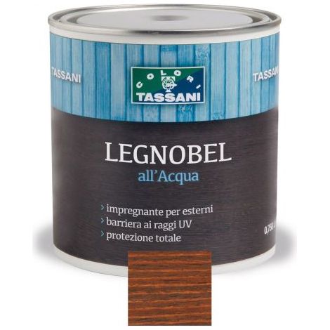 LEGNOBEL ALL'ACQUA 2,50 LT TASSANI IMPREGNANTE VERNICE PER LEGNO Teak-Castagno