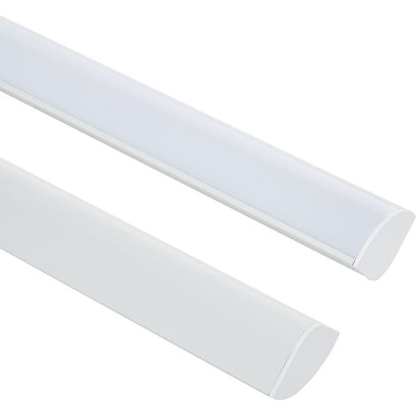 Perfil Aluminio Esquina Circular con Tapa continua para Tira LED hasta 20 mm Blanco 2 m Blanco traslúcido