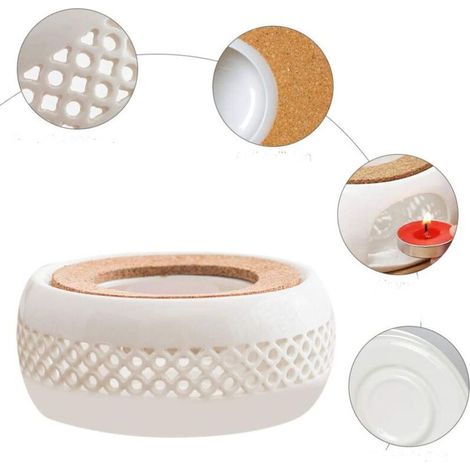 Support chauffant théière en céramique, design décoratif, conserve chaleur boissons chaudes (1/4)