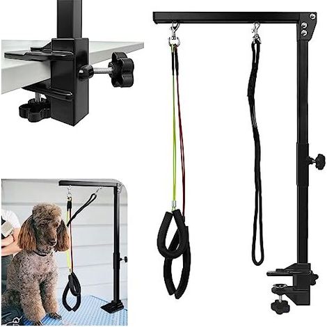Naizy – Bras de toilettage pliable pour animaux – Hauteur réglable 40-89 cm – Support jusqu'à 3 cm – Pliable 270° – Pour chiens de toutes tailles (1/5)