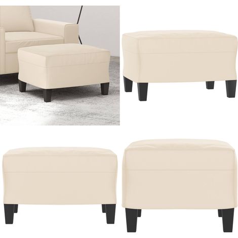 Repose-pied Beige 60x50x41 cm Tissu microfibre - Tabouret - Tissu microfibre (1/5)