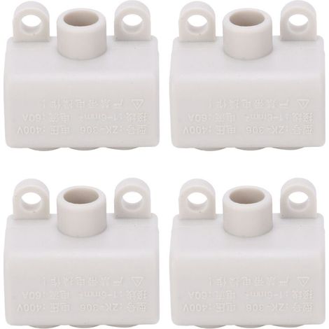 Bloc de jonction en T industriel 400V 60A, 4 pièces, connecteur de puissance pour câblage de dérivation (1 entrée, 2 sorties) - ZK-306