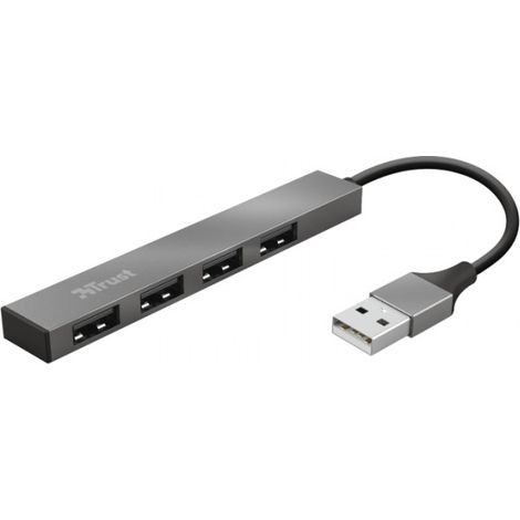 Hub USB Trust 23786 USB x 4 Gris Plateado Aluminio 3600 W (1/5)