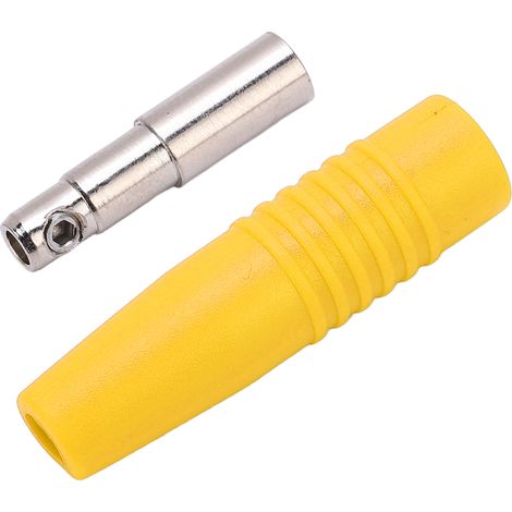 Fiche banane femelle 4 mm, connecteurs banane en cuivre pur nickelé pour accessoires de test électroniques, jaune (1/5)