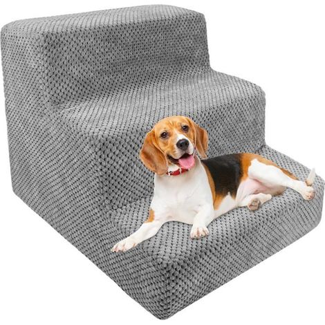 Escalier pour Chien,Escalier pour Chat Chien,Marche pour Canapé,Escalier Chat,Rampe Canapé,3 Marches Amovible et Lavable (1/5)