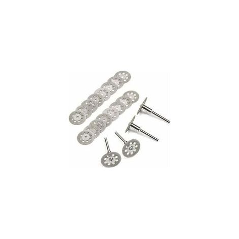 Disque Diamant de Coupe, 20Pcs 22mm Diamant Mini Disques à Tronçonner avec 4 Pièces Mandrins Tiges pour Disques Rotatifs pour Dremel outils rotatifs verre gemmes Disques de coupe Guazhuni
