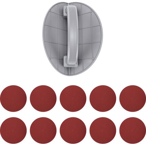 Tampon de ponçage d'angle intérieur rouge 400 grains, outil d'angle Semi-circulaire, ponceuse à main de 9 pouces légère pour mur de plafond 10 pièces (1/5)