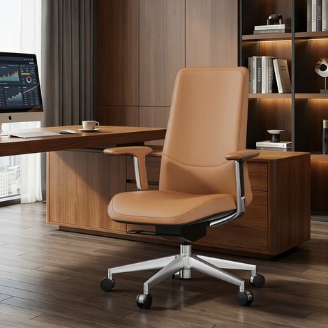 Fauteuil de bureau en cuir à dossier mi-haut offrant le meilleur rapport qualité-prix (1/5)