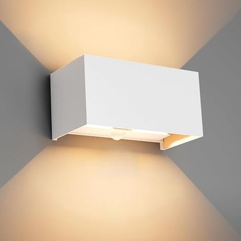 24 W LED Wall Light with Motion Sensor, Waterproof 3000 K Warm White, Wall Lights with Adjustable Beam Angle, White (1/5)
