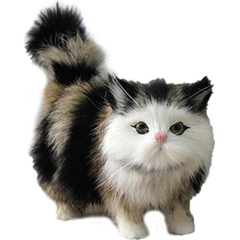 Peluche Chat Doux, Jouet Animal en Peluche, Cadeau de Noël ou d'Anniversaire (1/5)
