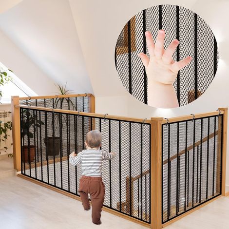 Filet de sécurité épais, pour escalier, balustrade, bébé, cage d'escalier, 3 m, pour enfants et animaux domestiques, noir (1/5)