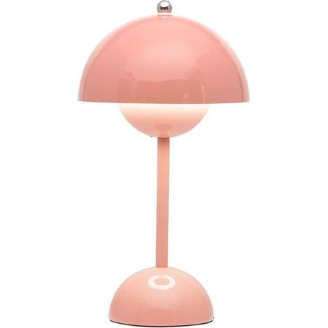 Lampe Bud Lamp 30 cm sans fil tactile à intensité variable, lampe de table rechargeable 2000 mAh, lampe de chevet nordique rose vin (1/5)