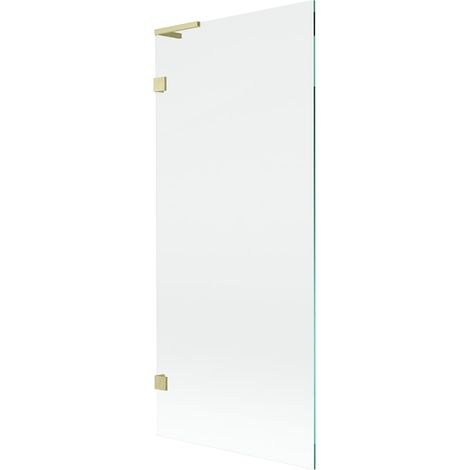 Mexen Lunar L paratia per vasca da bagno a 1 anta 80 x 150 cm, trasparente, oro spazzolato - 897L-080-000-55-00 (1/5)